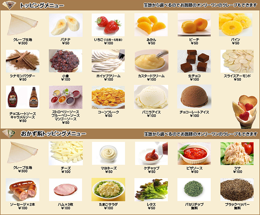 トッピング一覧